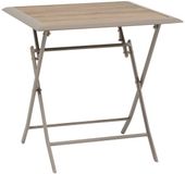 Hespéride Opvouwbare Balkontafel AZUA Aluminium/Glas Houtlook 71x71cm Koffiebruin