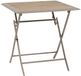 Hespéride Table de balcon pliante AZUA Aluminium/Verre aspect bois 71x71cm Brun café