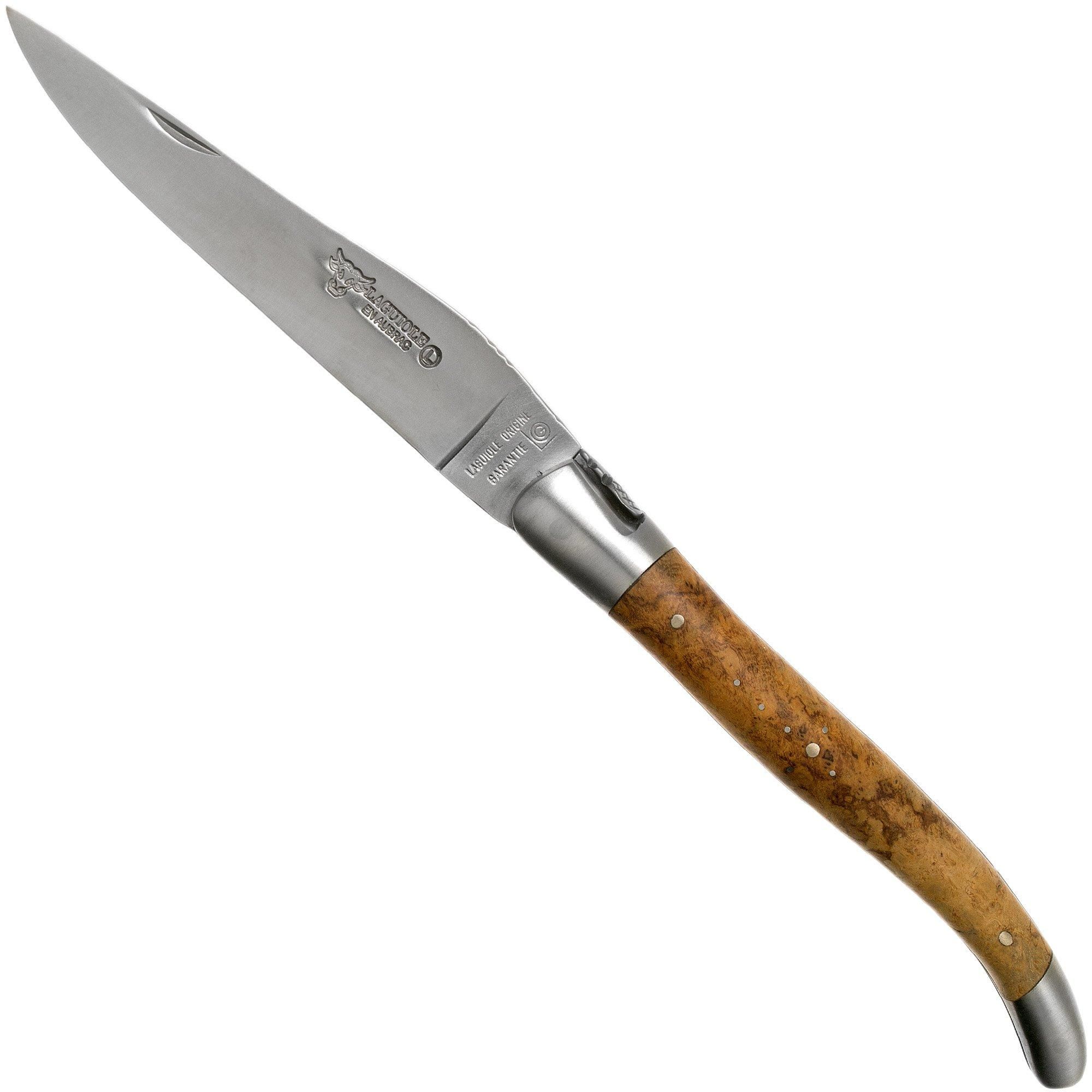 Laguiole en Aubrac Laguiolemes 12cm teakhout handgevijld L0212LKH/FSB1