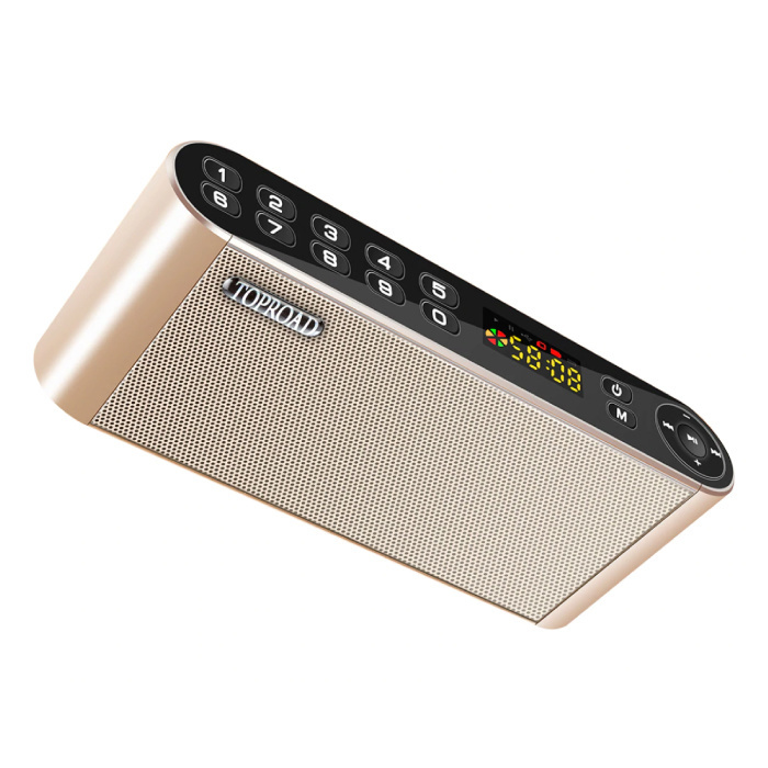 TOPROAD HiFi Draadloze Luidspreker Externe Speaker Wireless Bluetooth 3 0 Speaker Soundbar Box Goud