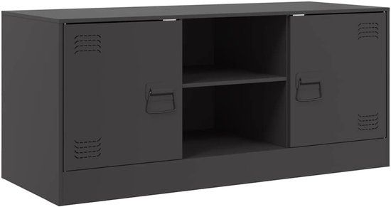 vidaXL Tv-meubel 99x39x44 cm staal zwart