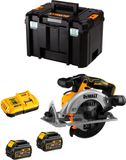 DeWALT DCS565T2 Scie circulaire sans fil (2 x 54V/18V 6,0 Ah batteries + chargeur DCB116 + boîte de rangement TSTAK VI)