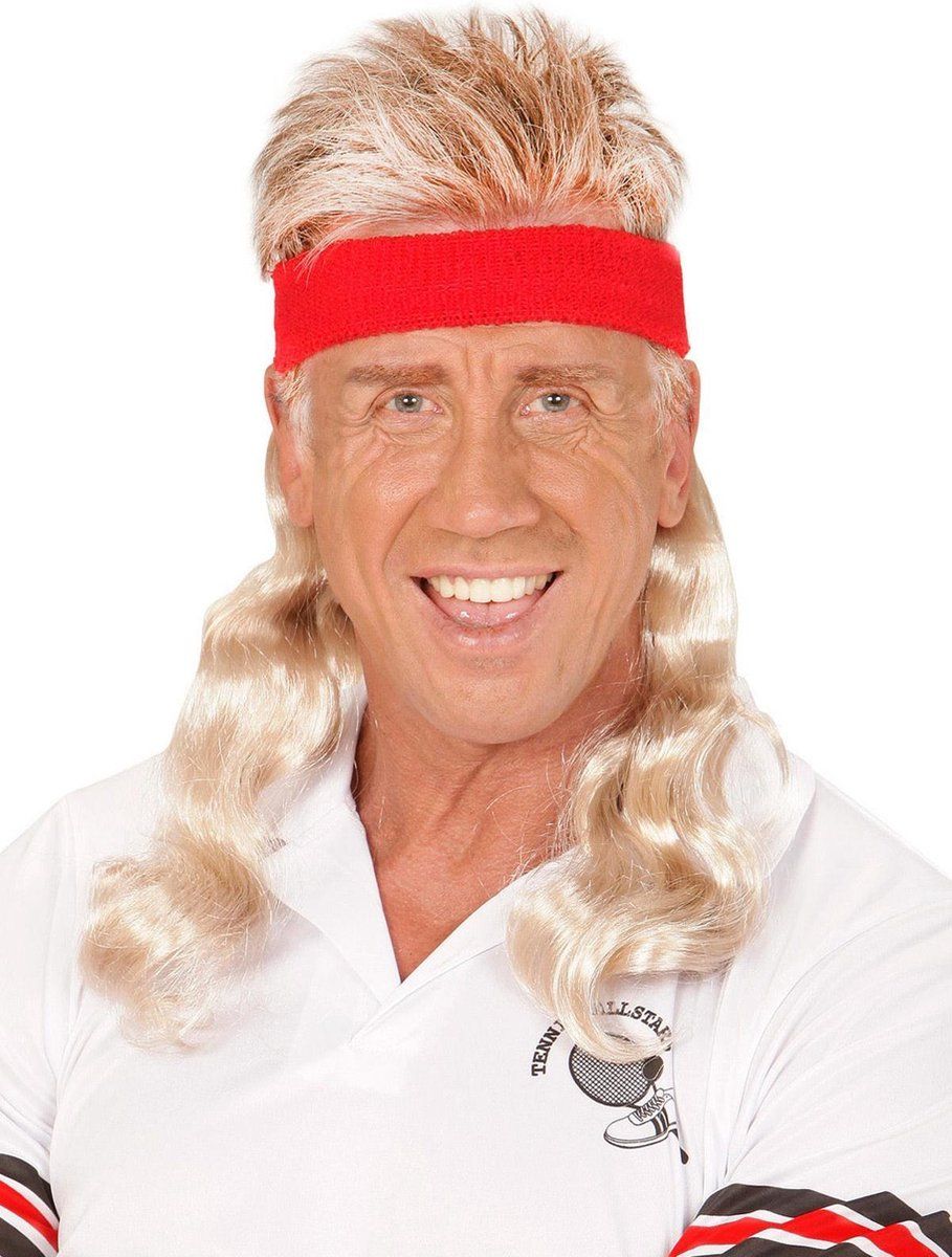 Widmann - Blonde mullet hoofdband voor volwassenen - Multicolor - Polyester
