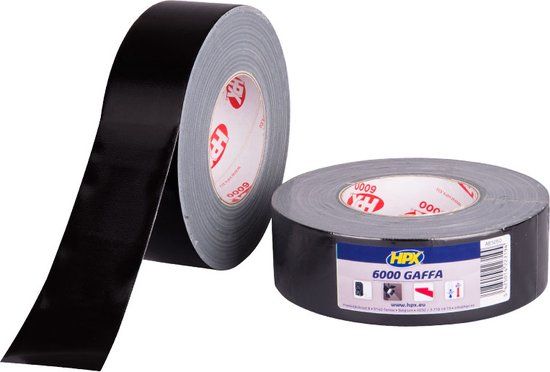 HPX Gaffer 6000 tape - zwart 38mm x 50m