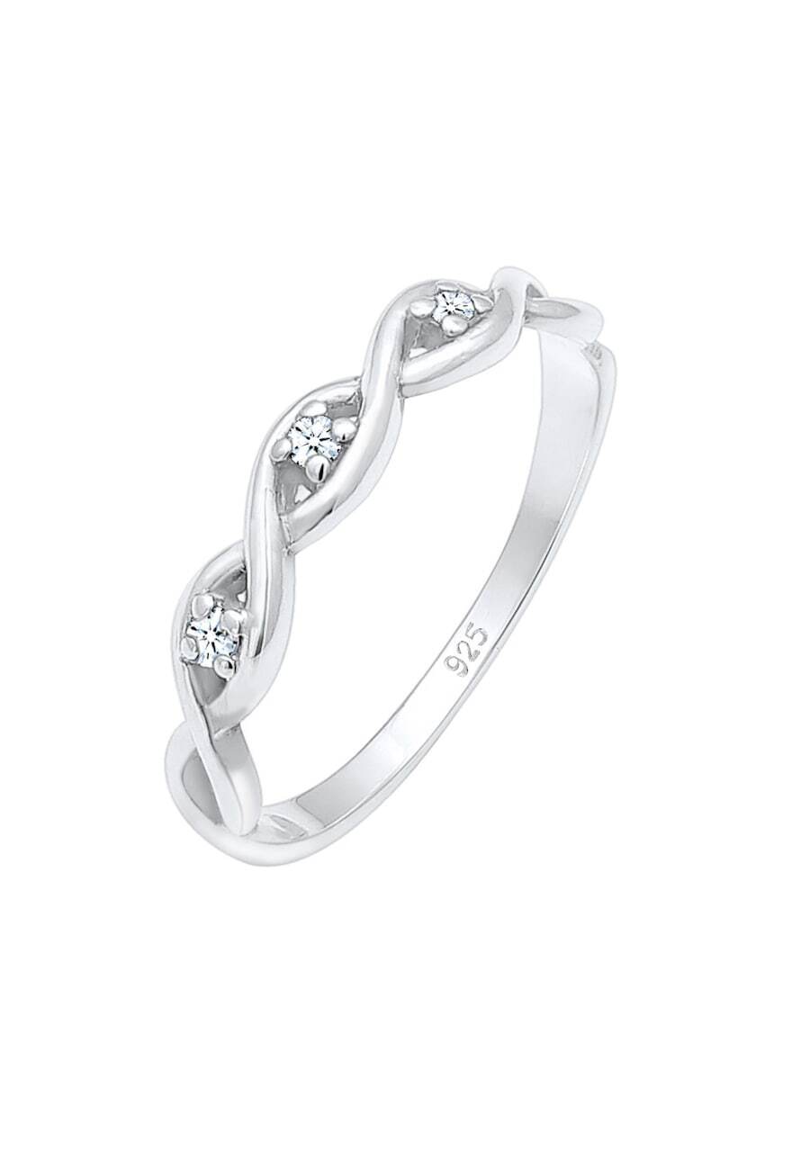 Elli DIAMONDS Elli DIAMONDS Elli DIAMONDS Ring damesknoop infinity met diamant (0.045 ct.) in 925 sterling zilver Ringen Dames