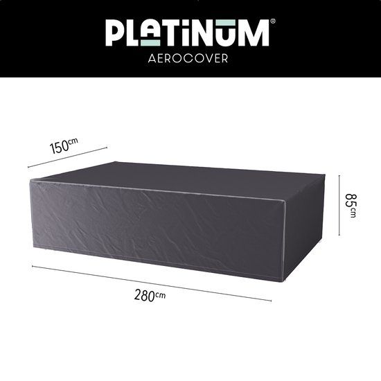 AeroCover Tuinsethoes - 280x150xH85cm - Antraciet - Ademend - Waterproof