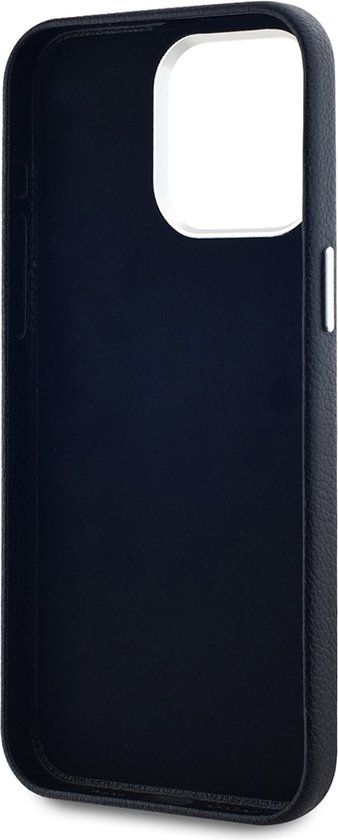 Karl Lagerfeld Backcase hoesje iPhone 15 Pro - Effen Zwart - Leer