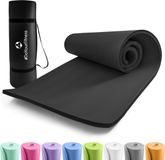 #DoYourFitness dikke yoga mat perfect voor pilates, aerobics, yoga - Yamuna - non-slip, slijtvast - 183 x 61 x 1,5 cm - zwart