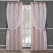 TOWN & COUNTRY LUXE Catarina gordijnen, meerlaags, massief verduisteringsgordijn en doorschijnend raamgordijn met tule oppervlak, 52 x 108 cm, Rose Blush