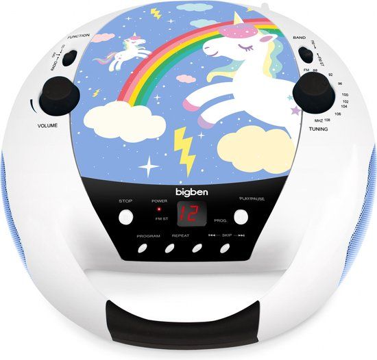 Bigben CD52 - Draagbare Radio CD-Speler - Eenhoorn/Unicorn - Blauw