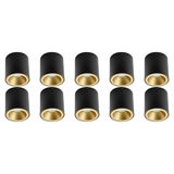 BES LED Opbouwspot 10 Pack - Pragmi Cliron Pro - GU10 - Rond - Mat Zwart/Goud - Ø90mm