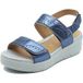 Stonefly 223652 Aqua III Limo Blue sandalen voor dames van blauw leer met hoge sleehak