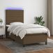 Maison Exclusive - Boxspringbed met matras en LED-verlichting, donkerbruin, 90x190 cm, textiel