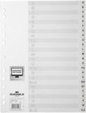 DURABLE A - Z Alfabetische tabbladen A4 Grijs 24 tabs PP (Polypropeen) 11 Gaten 6508
