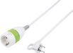 Renkforce 1362918 Stroom Verlengkabel Wit, Groen 5.00 m H05VV-F 3G 1,5 mm² Met tussenschakelaar