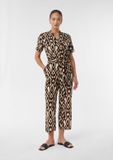 Comma s.Oliver Jumpsuit Dierenprint Zwart Lyocell