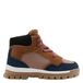 Mango Kids leren enkelboots met profielzool - bruin/donkerblauw