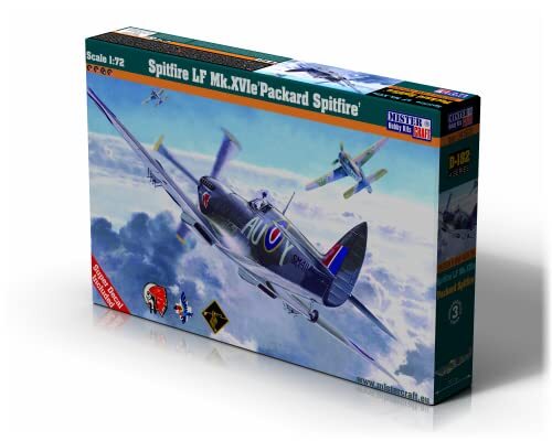 MisterCraft Modelbouwpakket Spitfire LF Mk.XVI e Packard Spitfire schaal 1:72 plastic bouwpakket, bouwpakket voor montage, inclusief lijm, kunststofmodel, bouwhandleiding, 128mmmx136,0mm