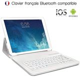 KARYLAX KARYLAX Beschermhoes voor tablet Beista 10 inch (25,4 cm) met Frans Azerty-toetsenbord, Bluetooth, geïntegreerd, afneembaar, universeel L, wit