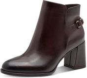 Tamaris - Femme - Bottine - Marron - Cuir/Synthétique - Talon bloc - Fermeture éclair - Taille 36