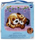 Vervaco Vormtapijt knuffelend hondentapijt met knoophaken, katoen, meerkleurig, 55 x 54 x 1 cm