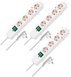 Brennenstuhl Comfort-Line Plus stekkerdoos 4-voudig, 3-delige set, platte stekker, schakelaar, 2 m kabel, extra brede stopcontactafstand, wit