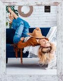 HAES DECO - Houten fotolijst Avignon wit / bruin voor 1 foto formaat 10x15 - SP14715