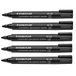 STAEDTLER Lumocolor permanent marker, veeg- en waterbestendig, ronde punt 2 mm, navulbaar, sneldrogend, langhoudend, reukarm, 5 zwarte markers, 352-9X