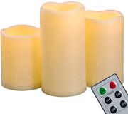 Unyqoos® Set van 3 waterdichte LED-kaarsen met afstandsbediening en timer voor buitengebruik