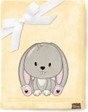 Be Mammy Babydeken - Dekbed - Kinderdeken - Wiegdeken - Dekentje Baby - 76 x 102 cm - Geel - konijn