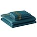 TOYABR Dekbedovertrekset 3-delig beddengoed - 60% katoen en 40% Tencel-2 kussenslopen +1 dekbedovertrek ademend vermogen en lichtheid (Emerald, 230 x 220 cm, 50 x 75 x 2 cm)