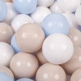 KiddyMoon Ballenbak ballen 100 stuks 7cm - Kinderballen baby BPA-vrij - Speelballen voor ballenbad - Pastelbeige Pastelblauw Wit
