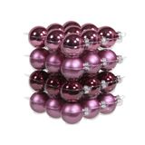 Othmar Decorations Kleine kerstballen - 36x st - cherry roze - D4 cm - glas - kerstversiering