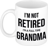 Bellatio Decorations Shoppartners Bv Im not retired im a full time grandma koffiemok / theebeker - 300 ml - wit