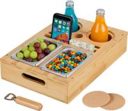 Merkloos Relaxdays Couchbar Bamboe met RVS Schaaltjes