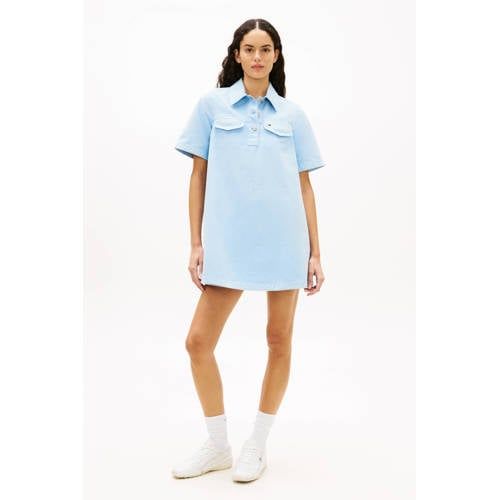 Tommy Jeans denim mini spijkerjurk lichtblauw