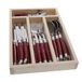 Jean Dubost JD07-13152.RED 24 Piece Everyday Flatware Set Bestek, staal, meerkleurig