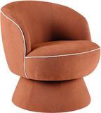 Oviala Fauteuil pivotant terre cuite tissu