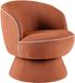 Oviala Fauteuil pivotant terre cuite tissu