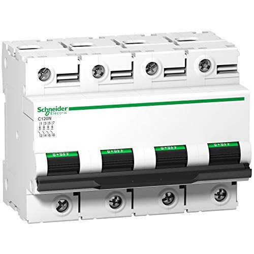 Schneider A9N18393 stroomonderbreker C120N, 4P, 125A, D karakteristiek