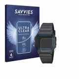 Savvies Screenprotector voor Casio F-105W-1AWYEF - Folie Beschermfolie transparant 6 Stuks