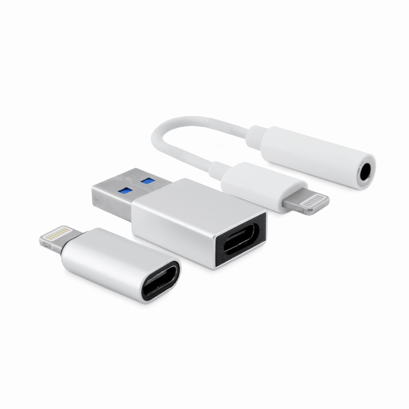 CoolBox COO-CKIT-APPL tussenstuk voor kabels 3.5 mm Lightning Wit
