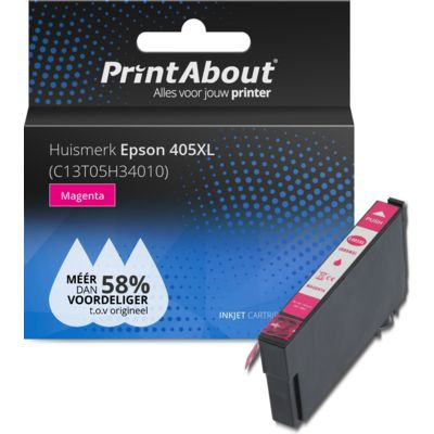 PrintAbout Huismerk Epson 405XL (C13T05H34010) Inktcartridge Magenta Hoge capaciteit
