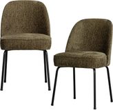 WOOOD Vogue Eetkamerstoelen - Velvet Stof - Bonsai - Set van 2