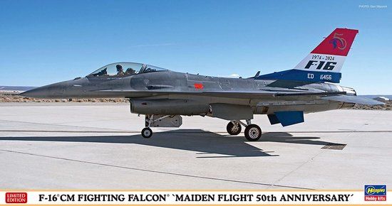 Hasegawa Modelbouwpakket Militaire voertuigen - 07535 General Dynamics F-16CM Fighting Falcon - Eerste vlucht 50-jarig jubileum Plastic - 1:48 - Modelbouw