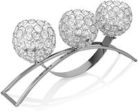 Kristallen kandelaars 3 armen kristallen kandelaars salontafel decoratieve centerpieces voor woonkamer, eetkamer kerstdecoratie, bruiloft decor, woondecoratie, huwelijkscadeaus (zilver)