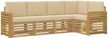 vidaXL - Buiten - bank - set - 5 - st - Wit - en - Beige - Polyester