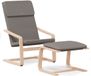 vidaXL - Relaxstoel - met - voetenbank - stof - taupe