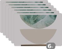 KitchenYeah Placemat Set - Pastel Shapes Marble Design - 45x30 cm - 6 Pieces
