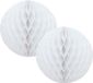 Merkloos / Sans marque Papieren kerstballen - 4x - wit - 10 cm - kerstversiering voor kerstboom